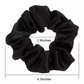 Pack of 2, Silk Satin Scrunchies Black & White