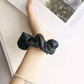 Pack of 2, Silk Satin Scrunchies Black & White