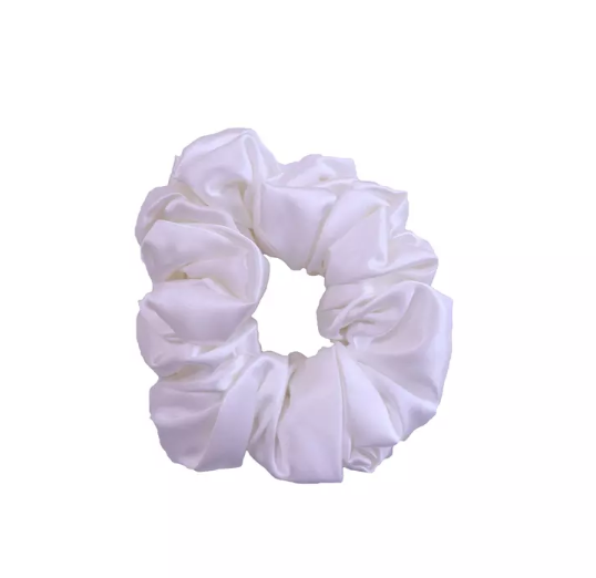 Pack of 2, Silk Satin Scrunchies Black & White