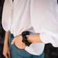 Pack of 2, Silk Satin Scrunchies Black & White